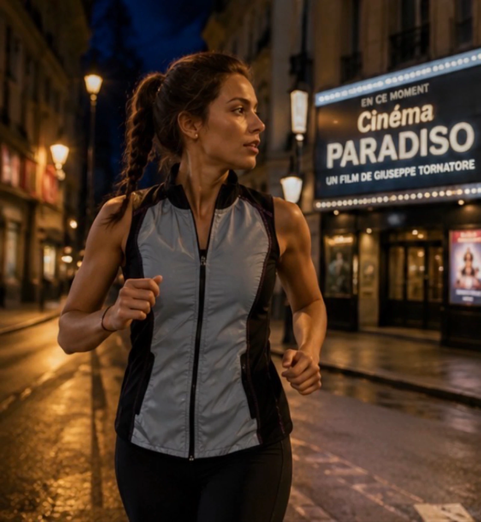 Gilet de running sans manches Crivit Sports noir/gris réfléchissant – Taille S (36/38)
